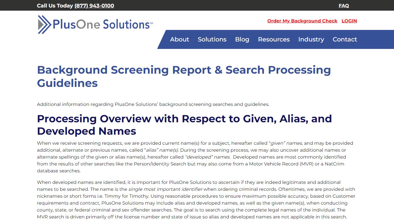 Background Screening Report & Records | PlusOne Solutions