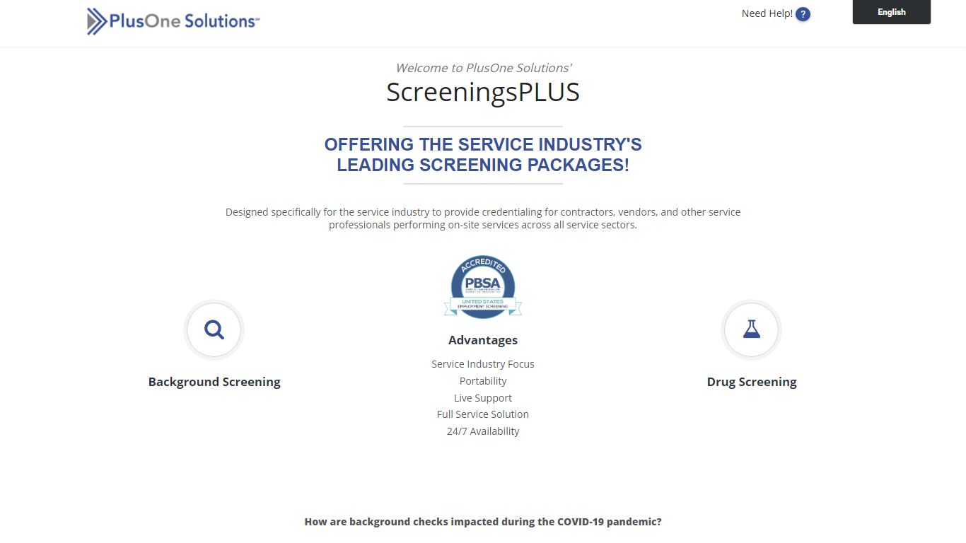 PlusOne Solutions - ScreeningsPlus